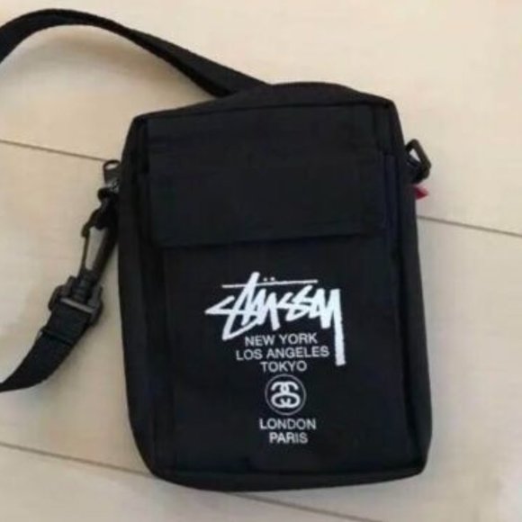 19ss STUSSY Mini Shoulder Bag Novelty TOKYO LONDON PARIS - Picture 1 of 3